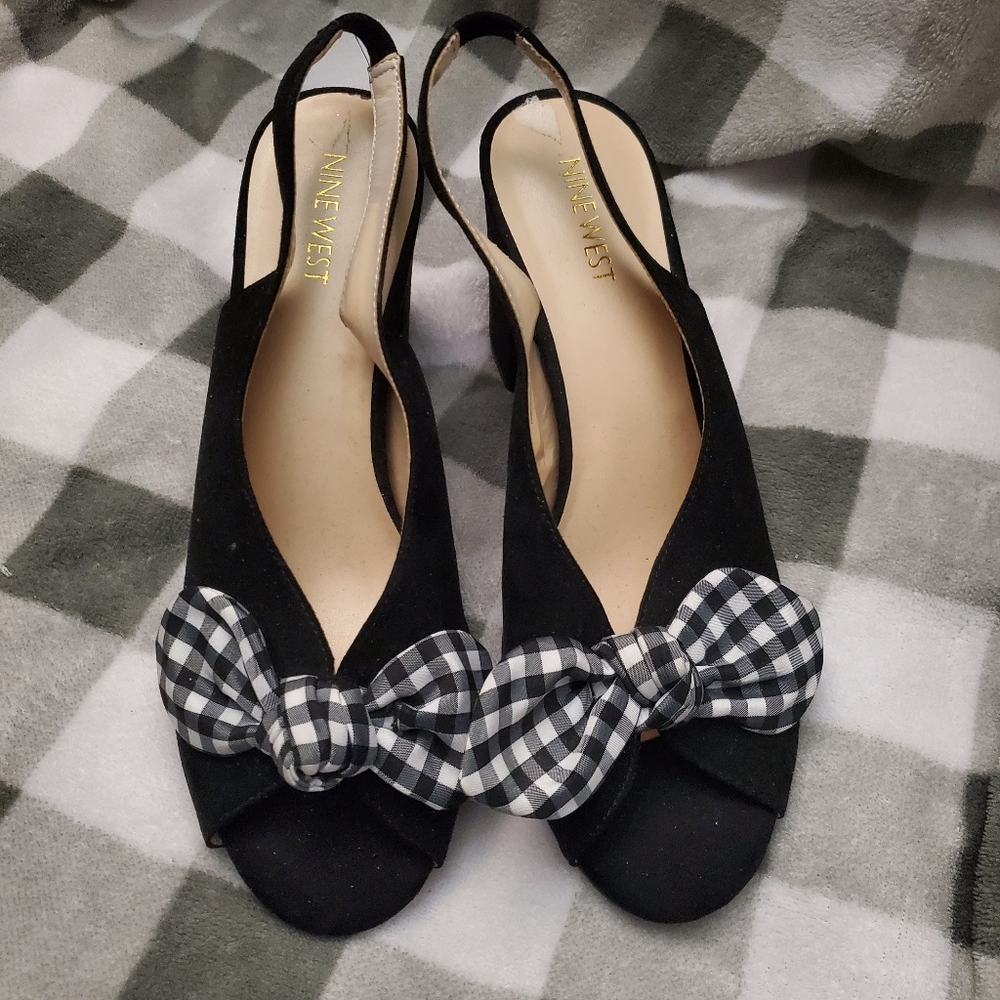 Nine West Heels with Gingham Bow